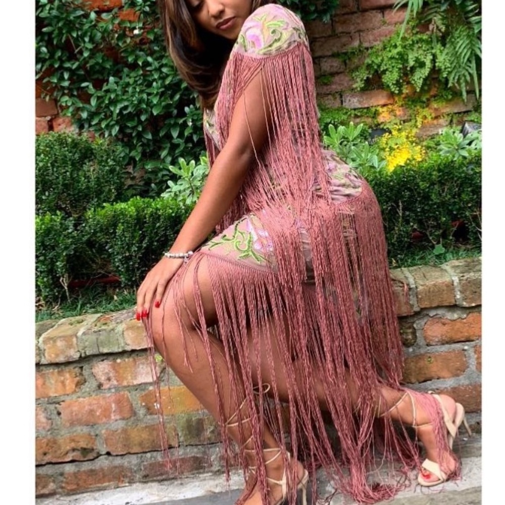 COPY - Pink fringe dress